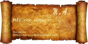 Móroc Albert névjegykártya